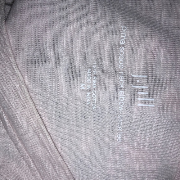 J. Jill pink Pima Scoop Neck Elbow Sleeve Tee Sz M cotton - Picture 4 of 4
